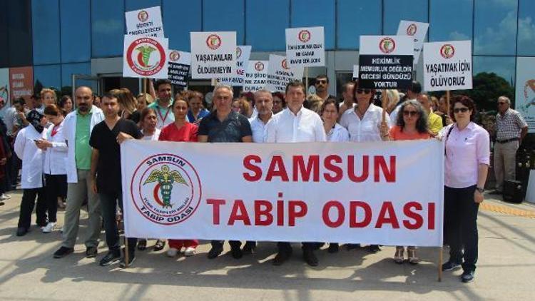 Samsunda sağlıkçılardan şiddete karşı eylem