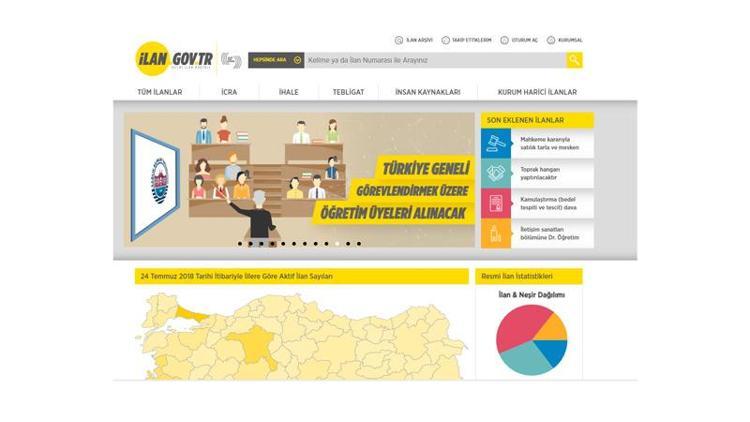 Resmi ilanların dijital mecrası yayında