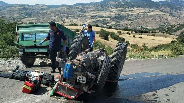 Ankarada traktör devrildi: 1 ölü, 1 yaralı