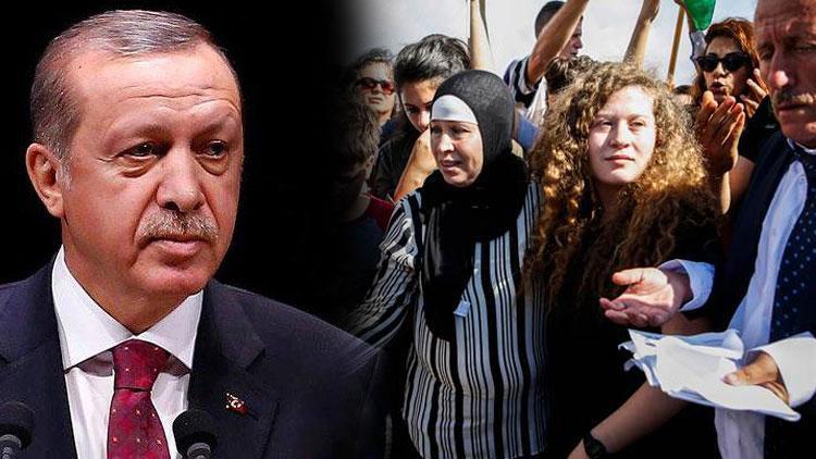 Cumhurbaşkanı Erdoğan Filistinli Ahed Tamimiyle görüştü
