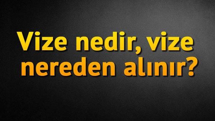 Vize nedir, vize nereden alınır