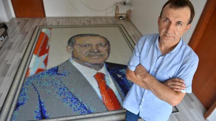 85 bin mozaikle Erdoğan portresi
