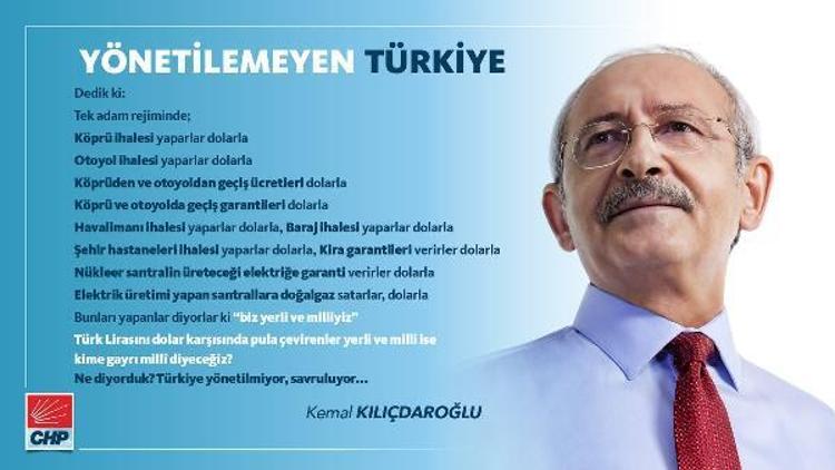 Kılıçdaroğlu: Türk lirasını pula çevirenler milli ise kime gayri milli diyeceğiz
