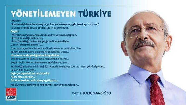 Kılıçdaroğlu: TLnin değer kaybını önlemek için Amerikaya heyet üzerine heyet gönderiyorlar