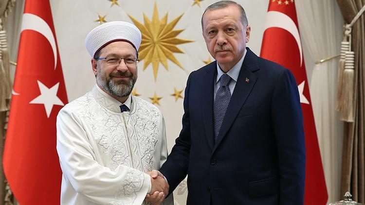 Cumhurbaşkanı Erdoğan, Diyanet İşleri Başkanı Erbaş’ı kabul etti
