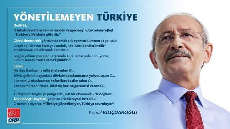 Kılıçdaroğlu: Türkiyenin bugün yaşadığı kriz, siyasi krizdir
