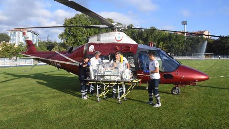 4 günlük bebek, ambulans helikopterle sevk edildi