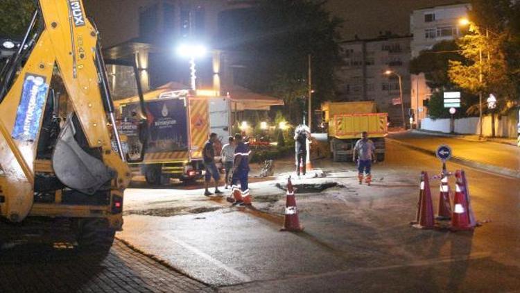 Nispetiye Caddesinde yoldaki göçük kapatıldı