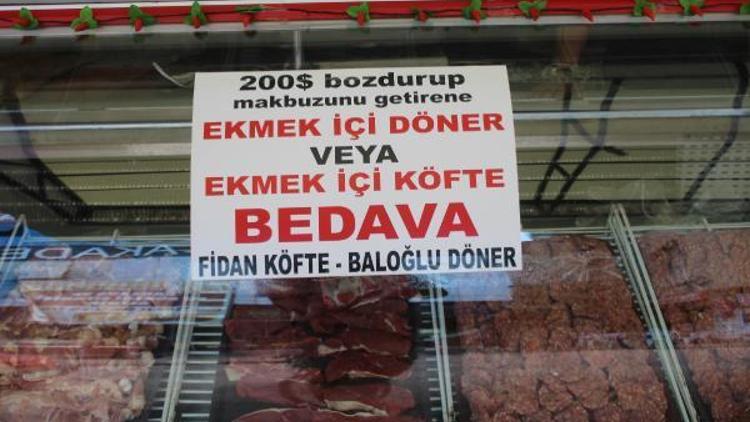 200 dolar bozdurana ücretsiz döner ya da köfte