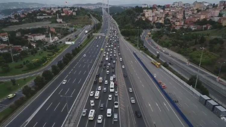 İstanbul trafiğinde son durum havadan fotoğraflandı