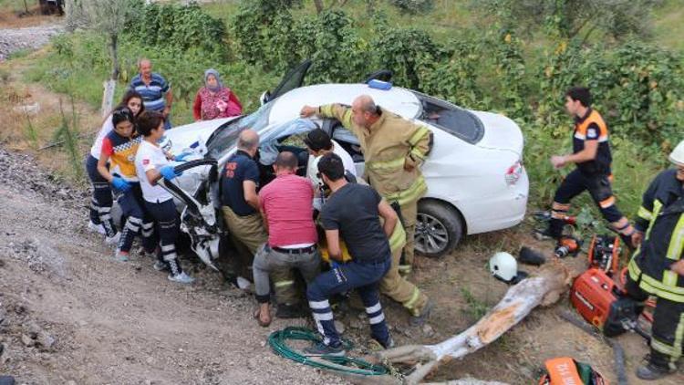 Sürücüsü alkollü otomobil takla attı: 2 yaralı