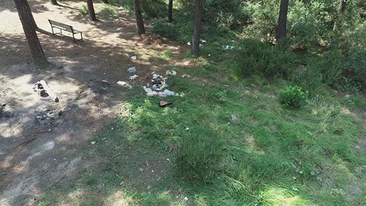 Piknikçilerden geriye çöpler kaldı Aydos Ormanı bu hale geldi