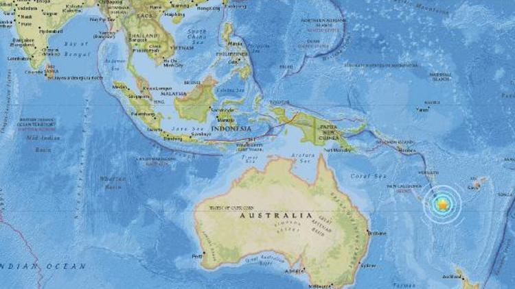 Pasifik adası Yeni Kaledonyada 7.1 büyüklüğünde deprem