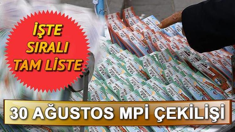 MPİ 30 Ağustos çekilişi | Milli Piyango çekiliş sonuçları