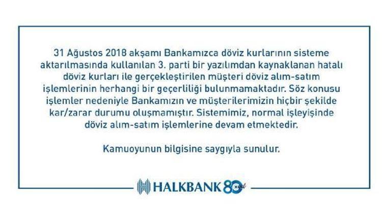 Halkbank’tan döviz kuru açıklaması