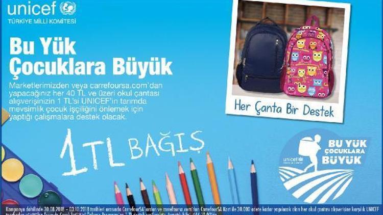 CarrefourSA’dan UNICEF’in “Bu Yük, Çocuklara Büyük” kampanyasına destek