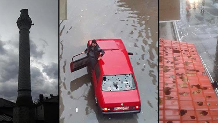 Ortalık savaş alanına döndü: 20 dakika yağdı, hayatı felç etti