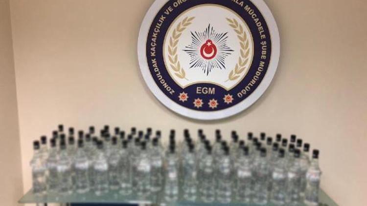 Zonguldakta 67 şişe sahte rakı ele geçirildi