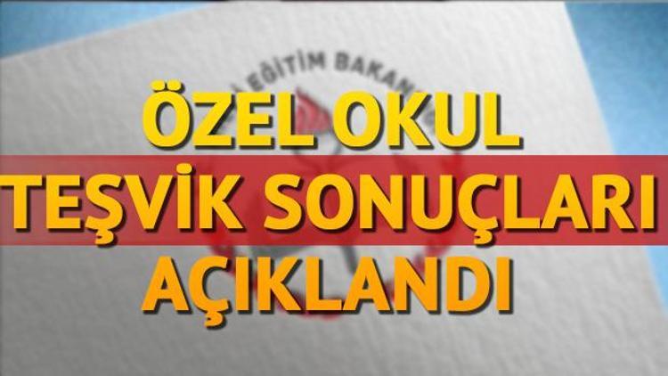 Teşvik ek yerleştirme ne zaman MEB özel okul teşvik sonuçları