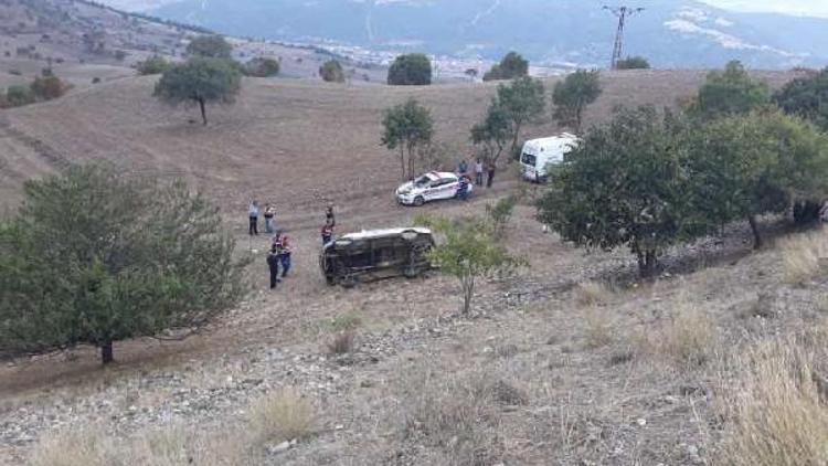 Amasya’da devrilen kamyonetin sürücüsü öldü