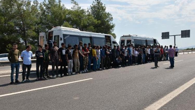 Adanada 2 minibüste 49 kaçak göçmen yakalandı