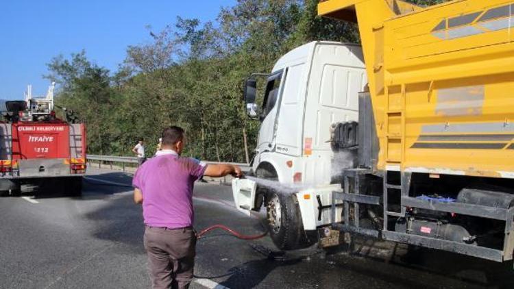 Sürücüyü arı soktu, kamyon TIRa çarptı