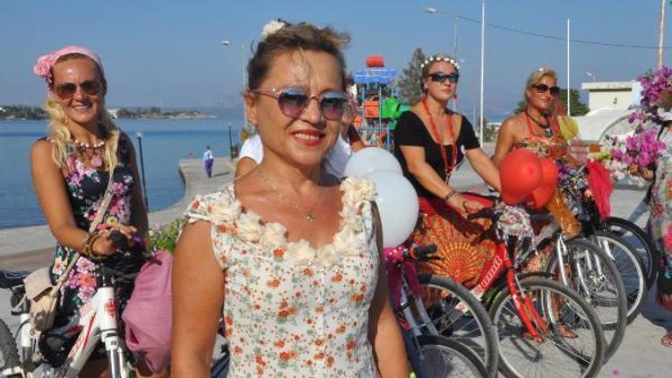 Muğlada Süslü kadınlar bisiklet turu etkinliği düzenlendi