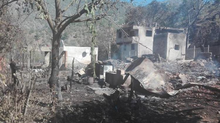 Kastamonuda 9 ev ve 6 ahırın yandığı köyde hasar tespiti