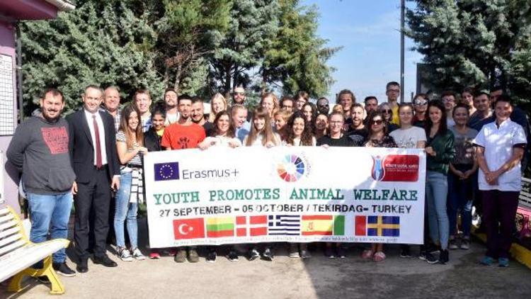 Avrupalı gençler, hayvan hakları için Çorluda