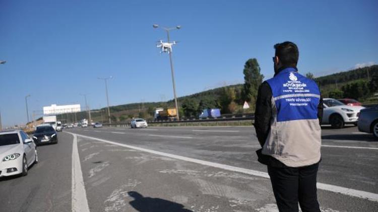 İstanbulda drone ile trafik denetimi