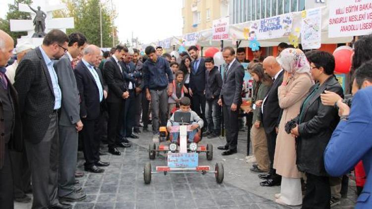 8inci sınıf öğrencileri hızar motoruyla çalışan araç yaptı