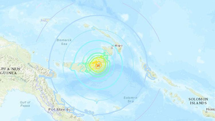 Papua Yeni Ginede 7 büyüklüğünde deprem