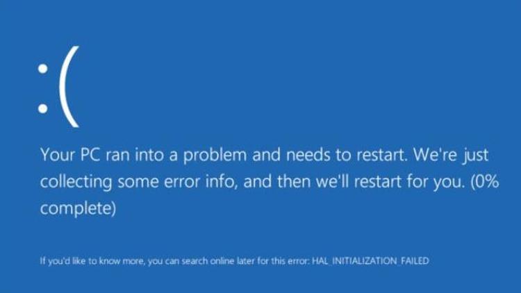 Windows 10da mavi ekran hatası şoku