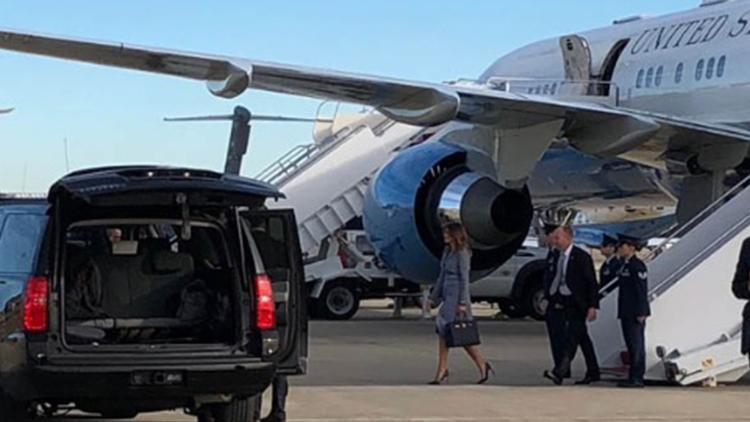 Son dakika.. Melania Trumpın uçağı zorunlu iniş yaptı