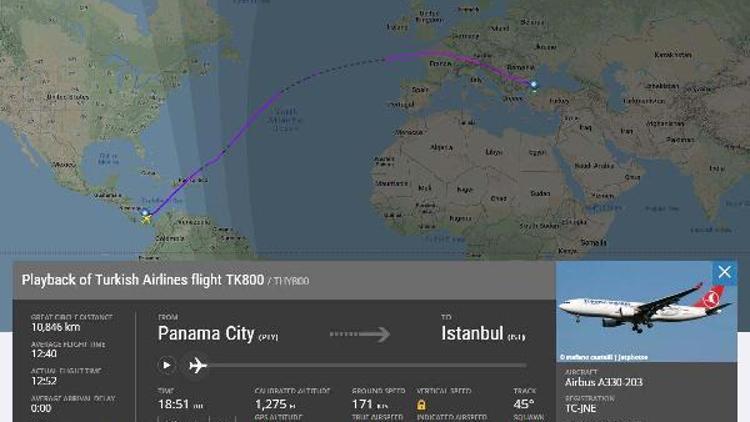 THY uçağı jet rüzgarlarıyla süreyi kısalttı, yakıtı azalttı