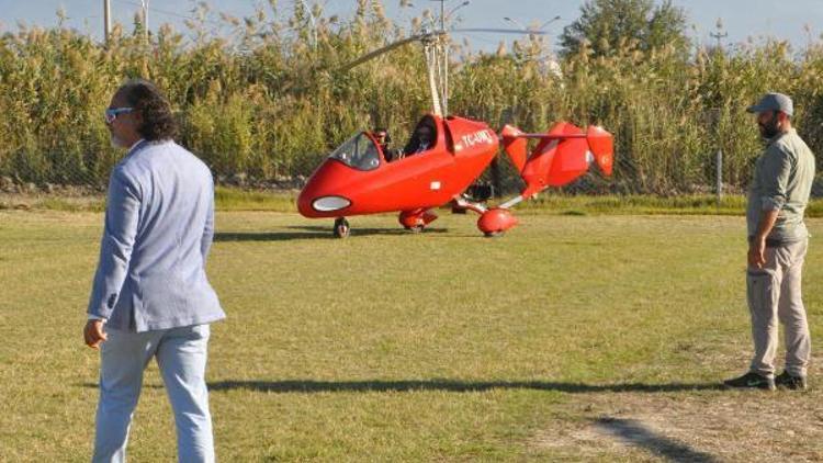 Hava taksi gyrocopter ile ilk turu Vali Karahan ve Başkan Zolan attı