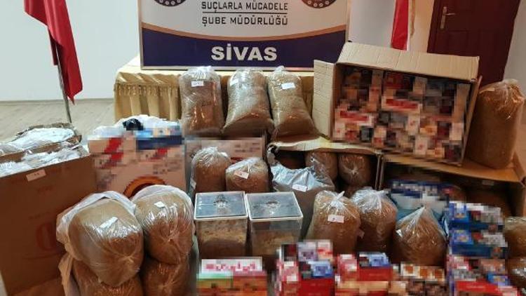 Sivas’ta 163 kilo kaçak tütün ele geçirildi