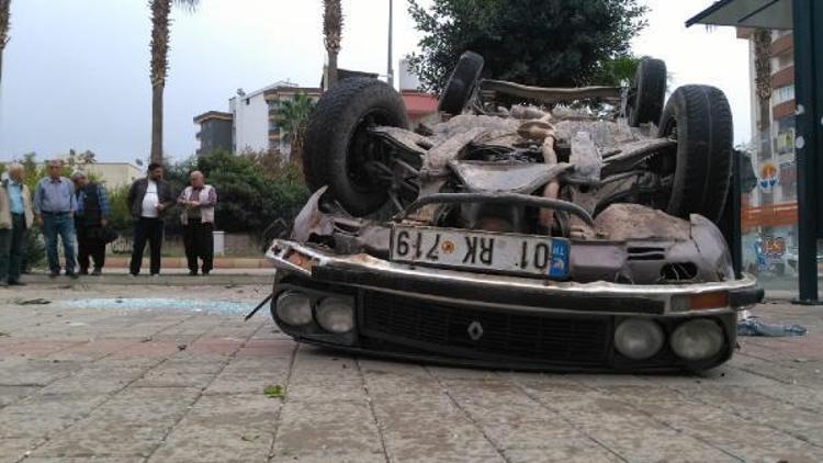 Kozan’da araç takla attı: 2 yaralı