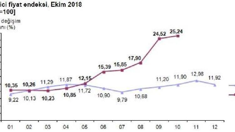 Tüketici fiyatları Ekim’de yüzde 2.67 arttı, yıllık enflasyon yüzde 25.24 (2)