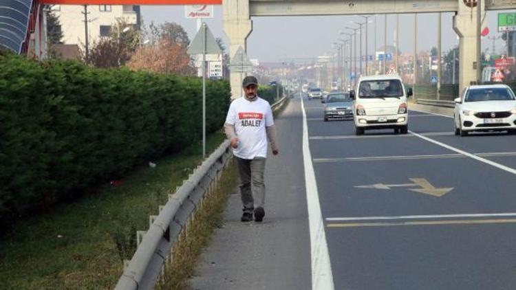 İstanbuldan CHP Genel Merkezine yürüyen yerel gazeteci Düzceye ulaştı
