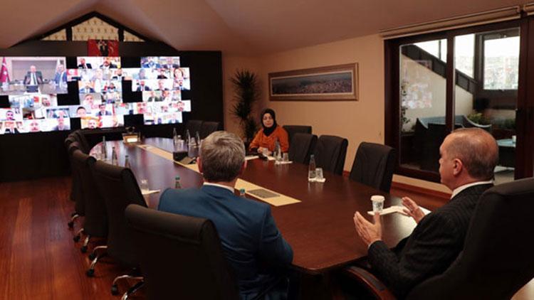 Cumhurbaşkanı Erdoğan, İstanbul AK Parti ilçe başkanları ile telekonferansla görüştü