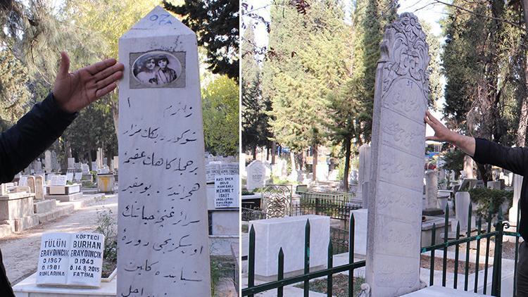 Mezar taşlarındaki Osmanlıca yazılar dikkat çekiyor