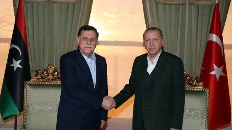 Cumhurbaşkanı Erdoğan Libya Başkanlık Konseyi Başkanı Al-Sarraj ile görüştü