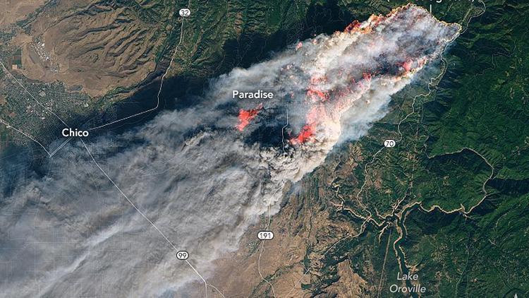 Californiadaki orman yangınları uzaydan görüntülendi