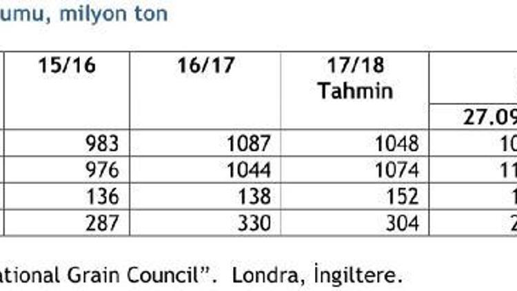 IGC 2018/19 dünya mısır üretim öngörüsünü yükseltti