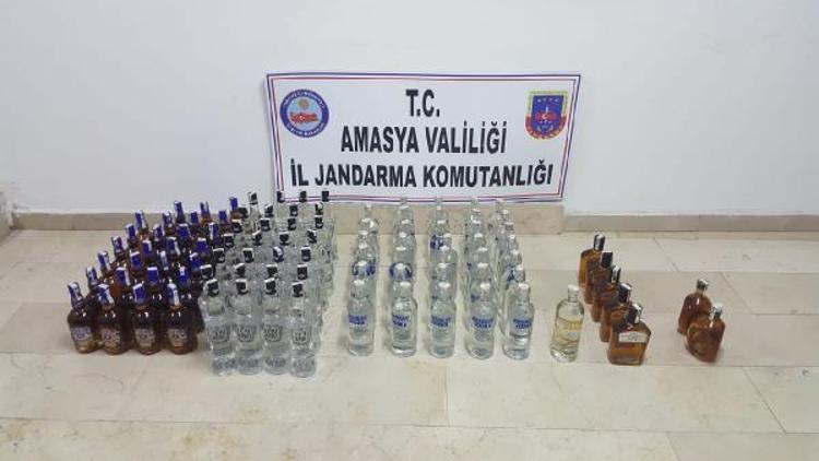 Amasya’da kaçak içki operasyonu; 3 gözaltı