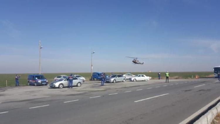 Aksarayda Jandarmadan helikopter destekli trafik kontrolü