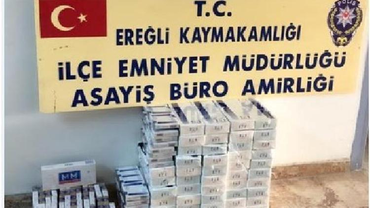 Ereğlide 640 paket kaçak sigara ele geçirildi