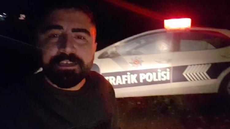 Maket polis aracını gerçek sanıp, kamyonetiyle 1 saat bekledi