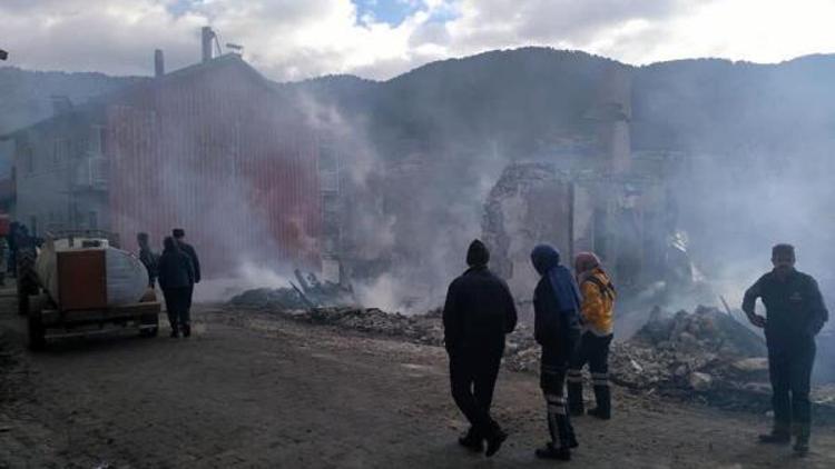 Köyde 3 ev ve 2 traktör yandı, 11 hayvan telef oldu